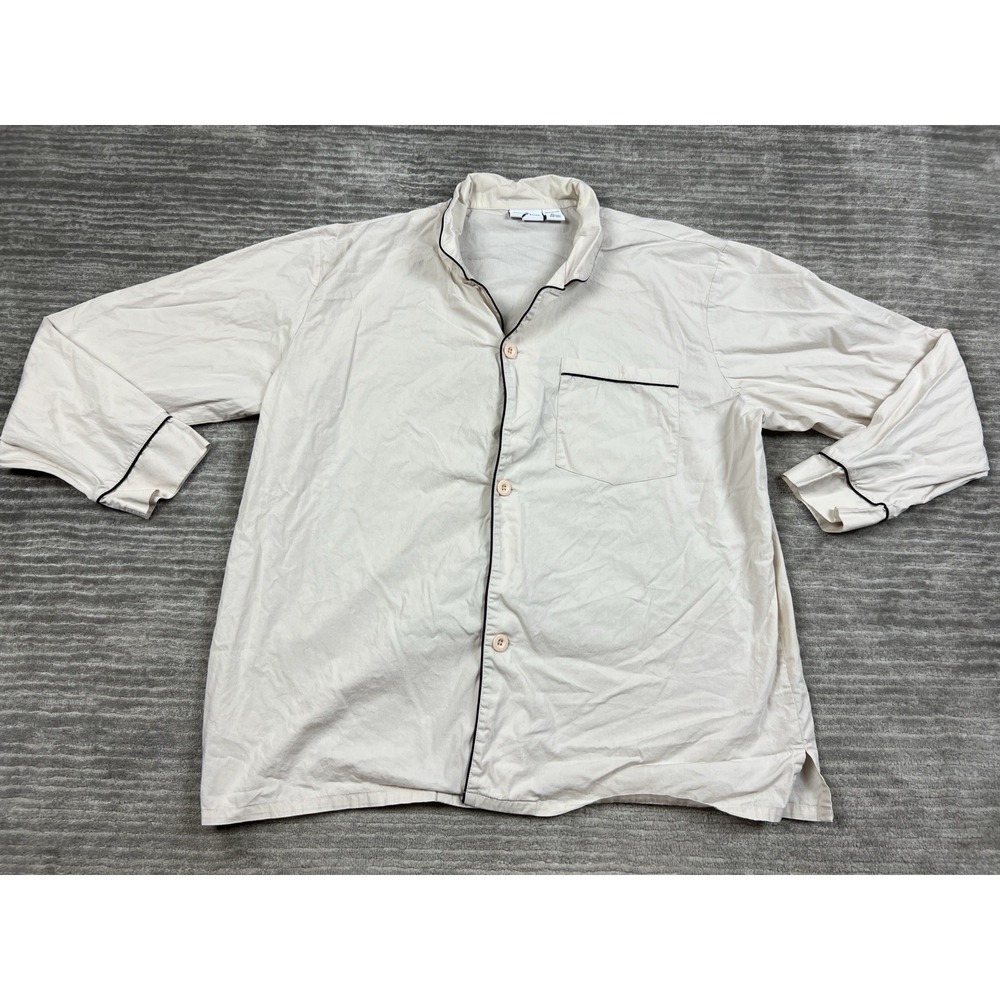 The Vermont‎ Country Store Shirt Mens XL Beige Button Up Long Sleeve Cotton